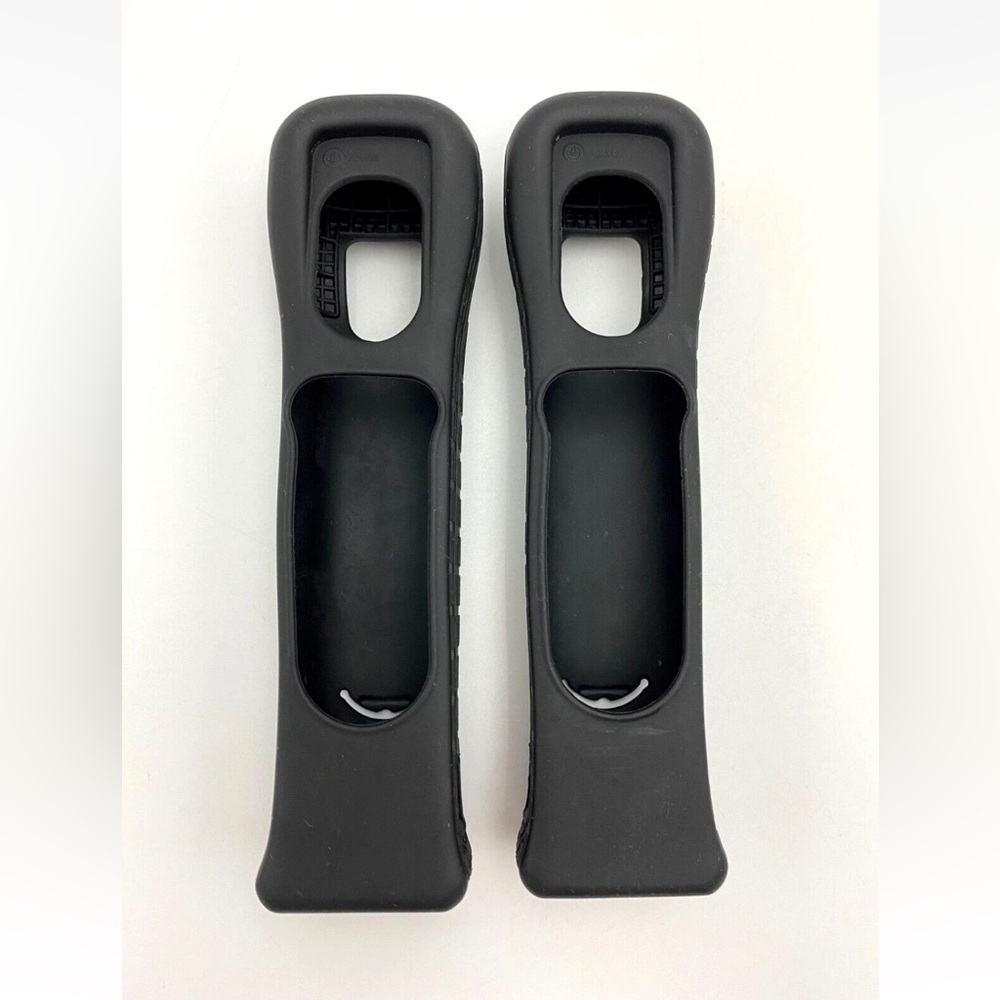 Lot of 2 Black OEM Wii Controller Remote Silicone Case Cover RVL-027